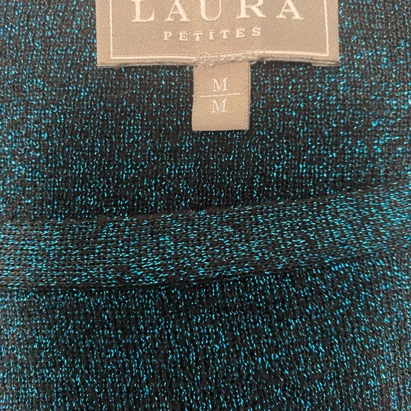 Women's Laura Petite Blue & Black Sweater Size M - Picture 5 of 8